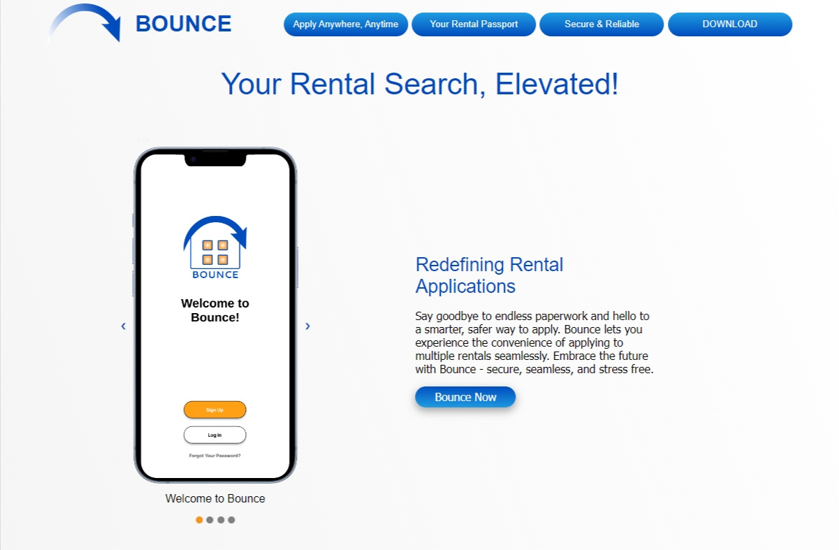 Bounce marketing page