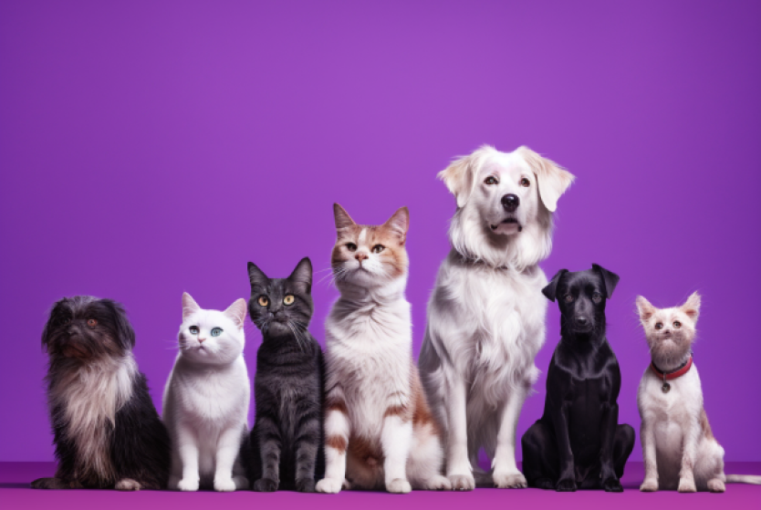AI generated image of an unlikely group of adorable animals.